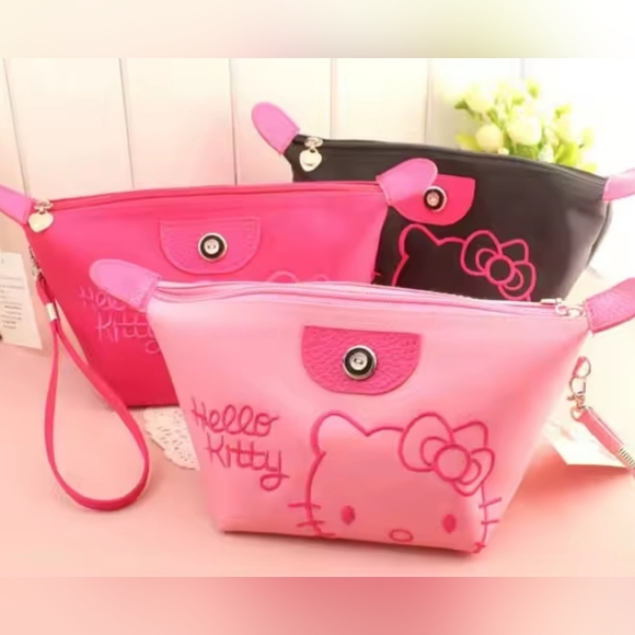 Hello Kitty Pink Cosmetic Bag with Pink Accents - Picture 4 of 5